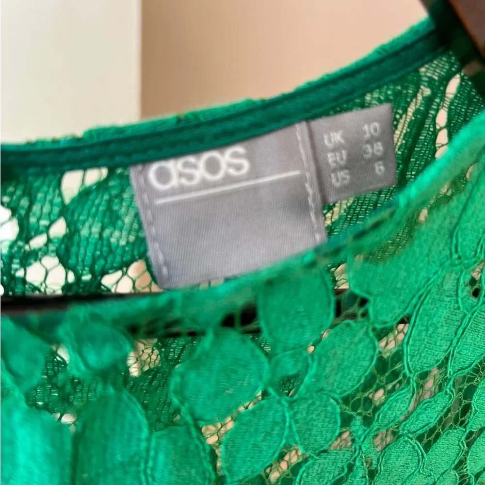 ASOS Green Lace Maternity Swing Dress - Picture 6 of 8